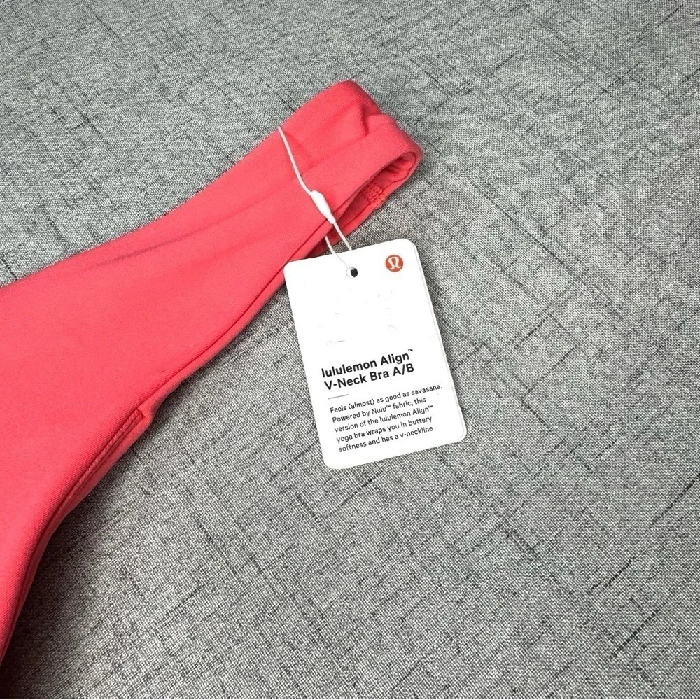 Lululemon Align V-Neck Bra A/B Cup Glazed Pink Size 8 NWT